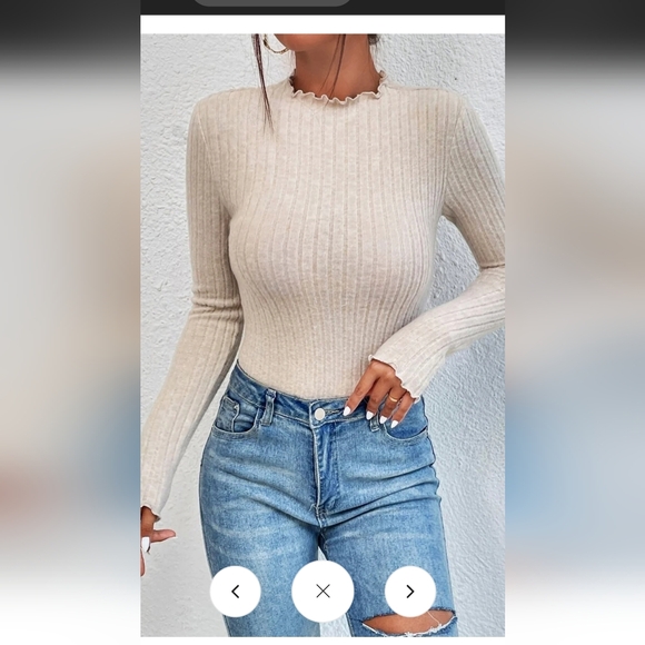 Commense Cream Ribbed Bodysuit - Picture 2 of 3